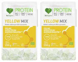 Augalinių baltymų milteliai BEORGANIC Yellow MIX BIO, žirnių ir kanapių, 250 g, 2 vnt.