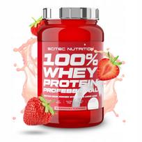 Išrūgų baltymų milteliai SCITEC 100% Whey Protein Professional 920 g, braškių skonio