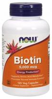 Maisto papildas NOW FOODS Biotin 5000mcg 120 kapsulių