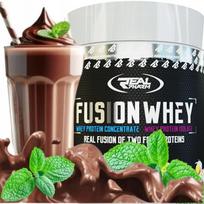 Baltyminis papildas Real Pharm Fusion Whey WPI/WPC 600g šokoladas–mėta
