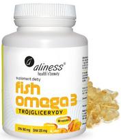 Maisto papildas Aliness FISH OMEGA 3 Triglycerides EPA DHA 60 kaps.