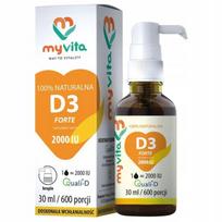 Vitaminas D3 2000 IU 30 ml aliejaus lašai su alyvuogių aliejumi MyVita
