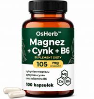 Maisto papildas MAGNESIUM + ZINC + VITAMIN B6 Forte, 100 kaps.