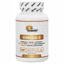 Maisto papildas Omega 3 330 EPA / 220 DHA + D3, K2, E, 100 kapsulių, Sowelo
