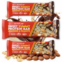Baltyminis batonėlis Activlab SWEET YUMMY 40g, žemės riešutų ir migdolų, 3 vnt.