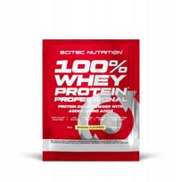 Išrūgų baltymų milteliai Scitec 100% Whey Protein Professional 30g bananų skonio