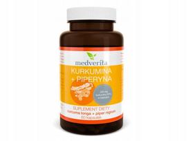 Maisto papildas Medverita Curcumin Piperine 60 kaps.