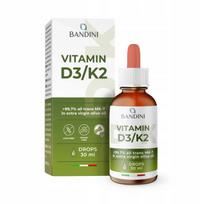 Maisto papildas Bandini Vitamin D3+K2 lašai, 1000 TV cholikalciferolio ir vitaminas K2