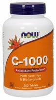 Vitaminas C 1000 mg su erškėtuogėmis ir bioflavonoidais, 250 tablečių, Now Foods