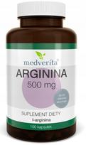 Aminorūgštis L-argininas 500mg, 100 kapsulių, MEDVERITA