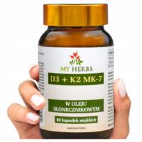 Maisto papildas Vitamin D3 K2 MK-7 aliejuje, 80 minkštų kapsulių