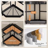 JD Kitchen Organizer Corner Spice Rack Seasoning Condiment Bottle Jar Box Hanging Hook Large Capacity Countertop Storage Basket
