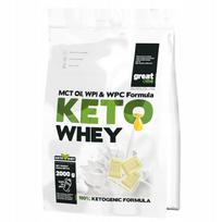 Baltyminis kondicionierius Keto Whey Protein 2000g, baltas šokoladas