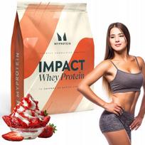 Baltyminiai milteliai MYPROTEIN Impact Whey Protein WPC 4,5 kg, braškių su grietinėle skonio