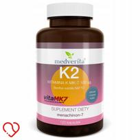Vitaminai K2 MK7 100mcg Natto Medverita 120 kapsulių