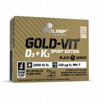 Vitaminų D3 ir K2 (MK7) kapsulės OLIMP GOLD-VIT D3+K2 SPORT EDITION, 60 vnt.