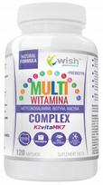 Maisto papildas Wish Multi Vitamin Complex 120 kapsulių, Biotinas, Niacinas, K2 MK7, prebiotikas