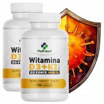 Vitaminas D3 4000 IU + K2 MK-7 100 mcg, 2 x 120 tablečių