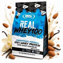 Baltyminiai milteliai Real Pharm Real Whey 2000g, vanilės ir migdolų skonio