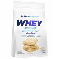 Baltyminiai milteliai ALLNUTRITION Whey Protein Collagen + DigeZyme, 700 g, baltojo šokolado skonio