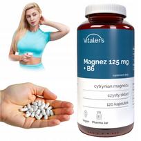 Maisto papildas Magnesium 125 mg Vitamin B6 6 mg Vitaler, 120 kapsulių