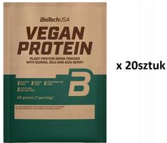 Baltyminis kokteilis BioTech Vegan Protein, bananų skonio, 25 g x 20 vnt., 500 g, galiojimo data 28.08.2026