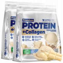 Baltymų ir kolageno milteliai Whey Protein White Chocolate, 2 x 300 g