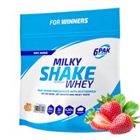 Baltyminis kokteilis 6PAK Nutrition Milky Shake Whey 300g, braškių skonio