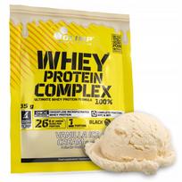 Baltyminiai milteliai Olimp Whey Protein Complex 100% 35g vanilės ledų skonio