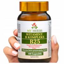 Vitaminų B kompleksas B 25 methylcobalamin methylfolate TMG, 100 kaps.