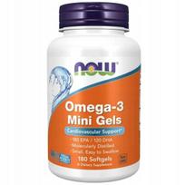 Omega-3 NOW Foods Mini Gels EPA DHA, 180 kapsulių