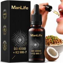Vitaminas D3 4000 + K2 MK-7 100 µg NATTO, 50 ml, 1600 lašų, MCT aliejus