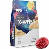 Baltymų papildas KFD Premium X-WHEY WPC WPH WPI 540g, aviečių ir grietinėlės skonio