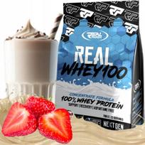 Išrūgų baltymų kondicionierius REAL PHARM WPC Whey 100, 700g, White Strawberry