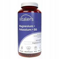 Maisto papildas Vitaler's Magnesium 100 mg + Potassium 150 mg + B6 6 mg, 120 kapsulių