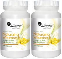 Maisto papildas ALINESS Natural Vitamin E 400 IU, 2x100 kapsulių