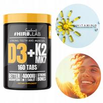 Vitaminų D3 4000 IU ir K2 MK7 Hiro Lab, 160 tablečių