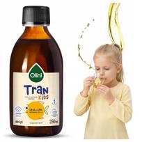 Vaikų žuvų taukai OLINI Omega 3 su apelsinu, vitaminai D ir A, 250 ml