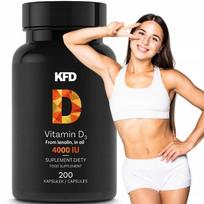 Maisto papildas KFD Vitamin D3 4000IU, 200 kaps.