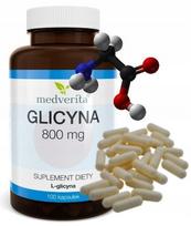 Aminorūgštis GLYCINE 800mg, 100 kapsulių, MEDVERITA