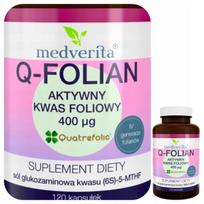 Maisto papildas MEDVERITA Q-Folian aktyvioji folio rūgštis 400 µg Quatrefolic, 120 kaps.