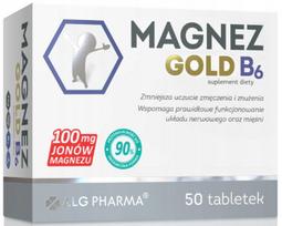 Maisto papildas Magnesium Gold B6, 50 tablečių, 100 mg magnio jonų