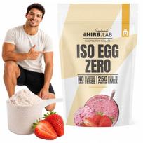 Baltymų izoliatas Iso Egg Zero 500 g braškių skonio Hiro.Lab