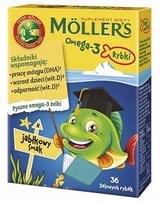 Omega-3 žuvų formos obuolių skonio guminukai Möller's, 36 vnt.