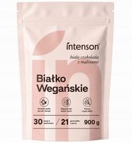 Augalinis baltymas Intenson PEA PROTEIN 0,9 kg, baltasis šokoladas-avietė, veganams