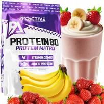 Baltymų papildas ProActive Protein 80 2250g braškių ir bananų skonio