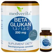 Maisto papildas Beta Glucan 1,3/1,6 D 200 mg Saccharomyces Cerevisiae 60 kaps.