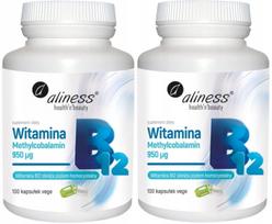 Vitaminai ALINESS B12 Methylcobalamin 950 µg, 2x100 kaps.