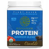 Baltyminiai milteliai Sunwarrior Warrior Blend, šokolado skonio, 375 g