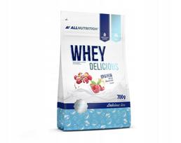 Baltyminiai milteliai ALLNUTRITION Whey Delicious 700g, baltojo šokolado ir aviečių skonio